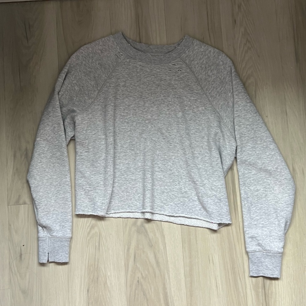 Aerie Distressed Cropped Sweatshirt